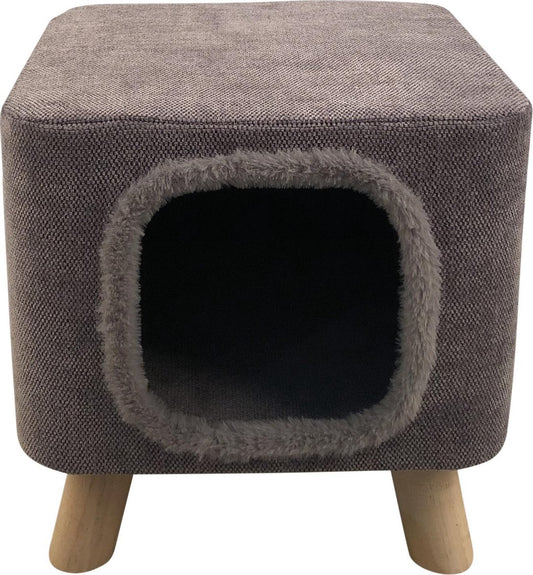  Adori Poef Olivia - Kattenmand - 35x35x34 Cm Grijs