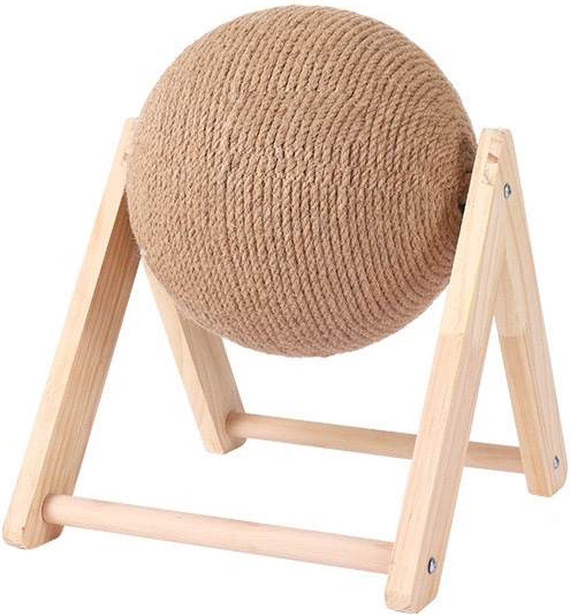  LARMA Krabbol Voor Katten - Krabpaal - Krabbol - Krabplank - Krabmeubel - Kattenspeeltje - 22x18x16 CM - Bruin