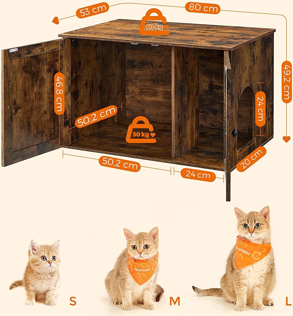  Kattenbak Kast, Kattentoilet, Vintage