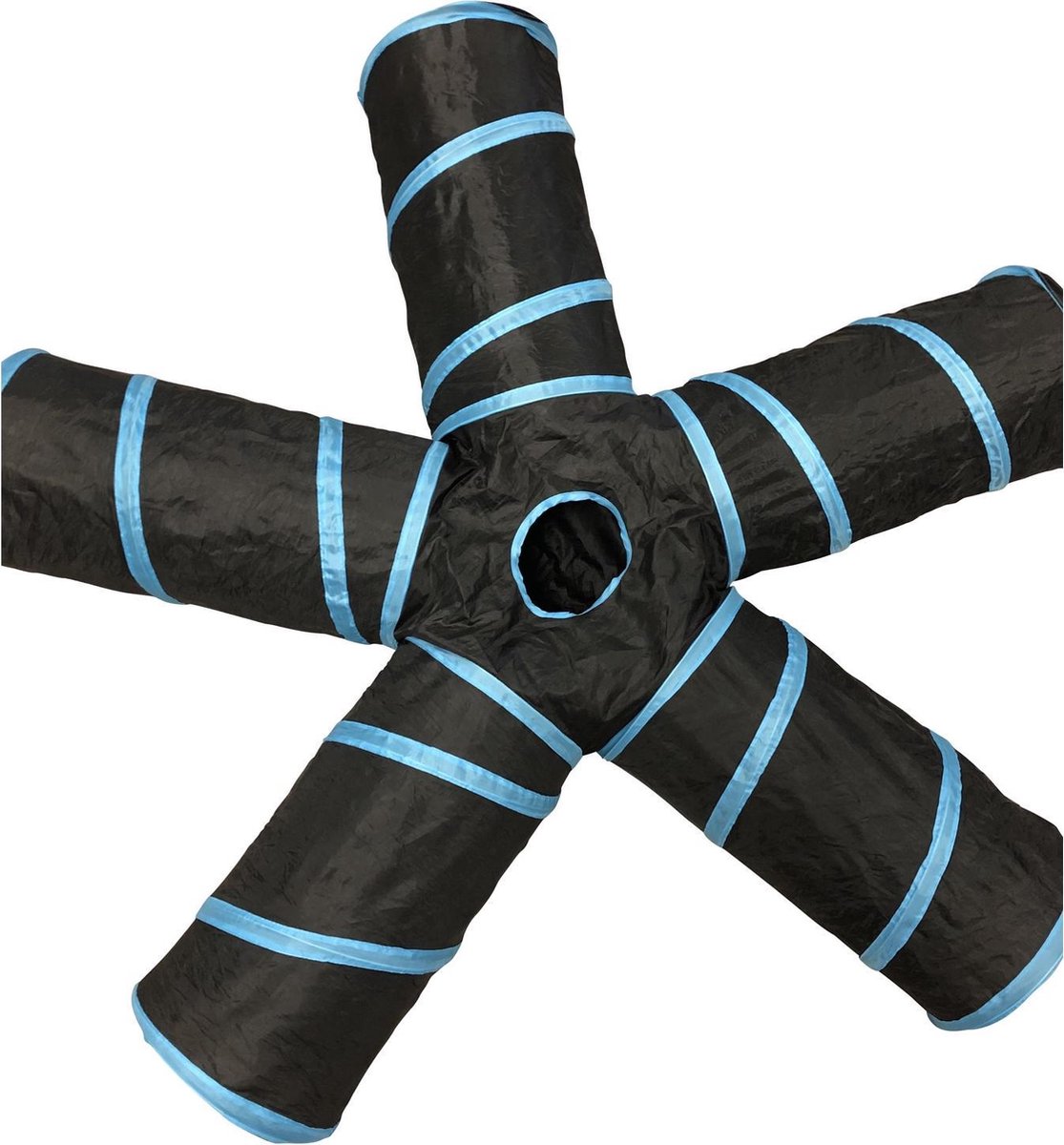  Adori Katten Tunnel 5 Gangen - Kattenspeelgoed - Ø25x50 Cm Zwart