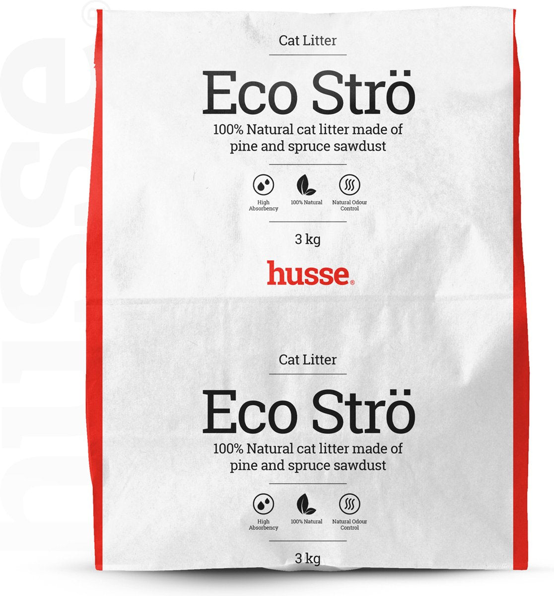  Husse Eco Stro Houtkorrels Kattenbakvulling 3 Kg