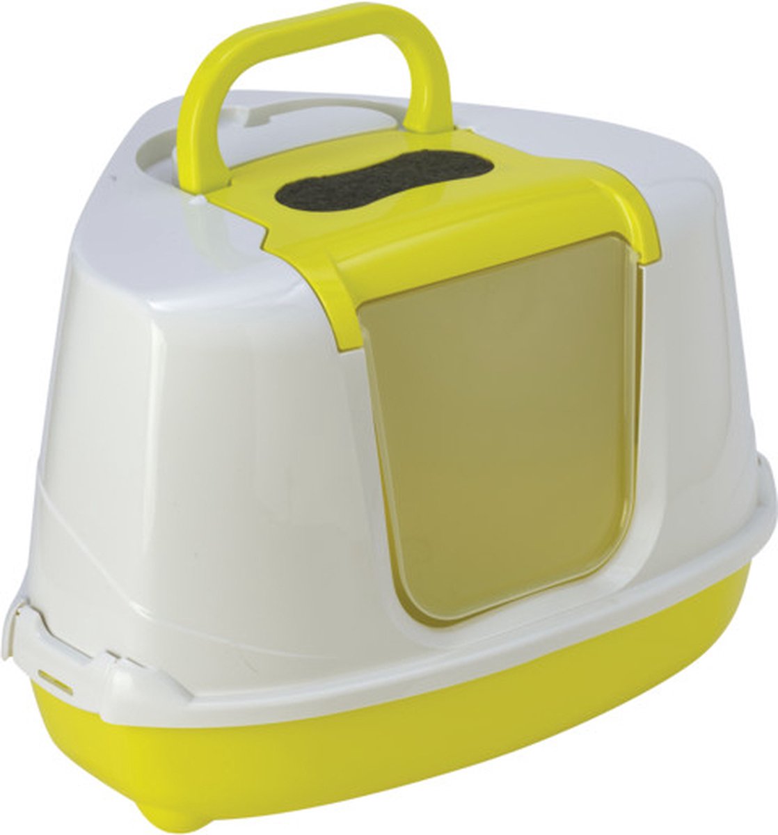  Moderna, Kattentoilet Flip Corner. Hoek Toilet. Afm: L 56,3 X B 44,4 X H 36,4 Cm. Kattenbak Voor In Een Hoek.