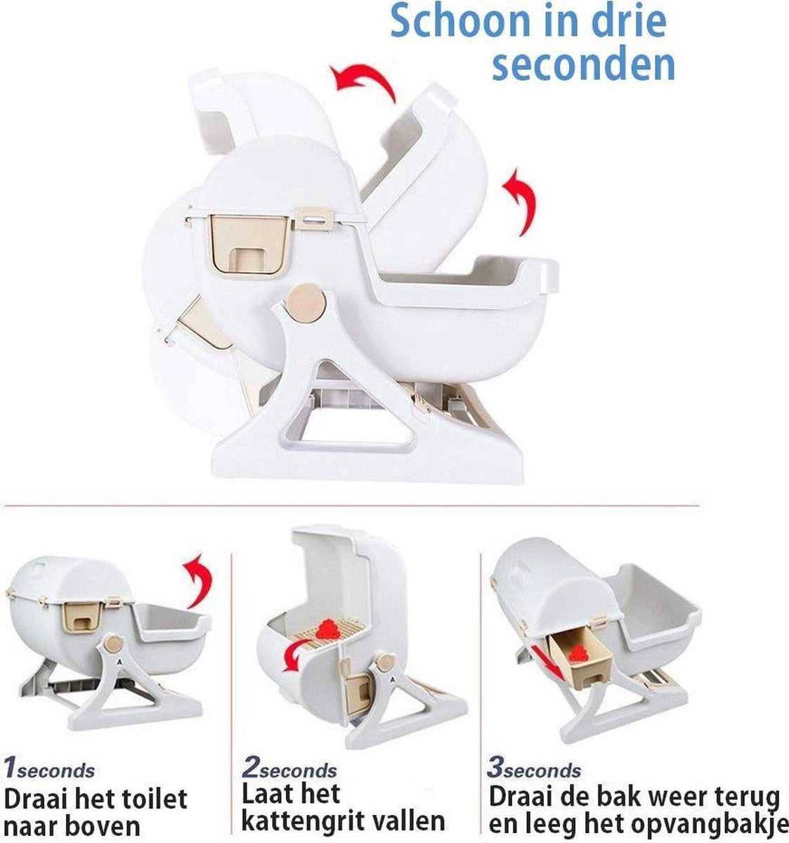  Eyzo Zelfreinigende Kattenbak Roze - 50x50x46 Cm - Toilet Voor Katten
