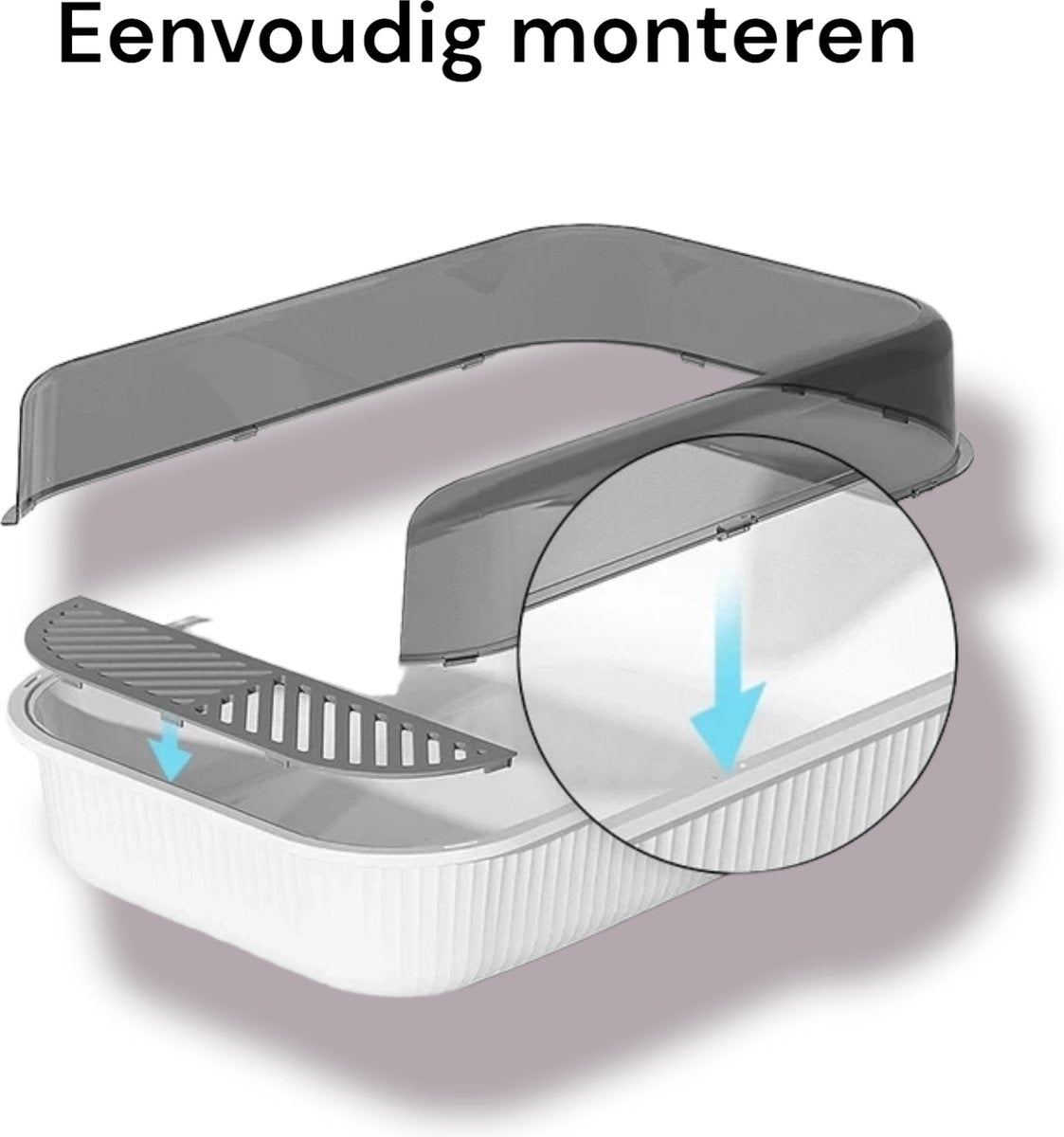 Merkloos Kattenbak - Zwart - Open - Incl. Schep - Modern - Hip - Trendy - Design Kattenbak