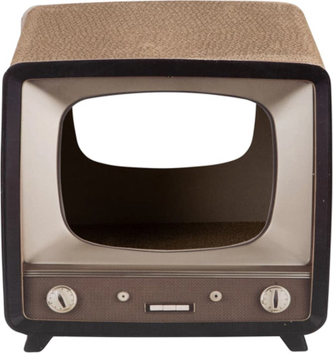  District 70 TELLY - Retro TV Krabmeubel - Instagrammable Kartonnen TV Voor Katten - 39 X 27 X 37 Cm