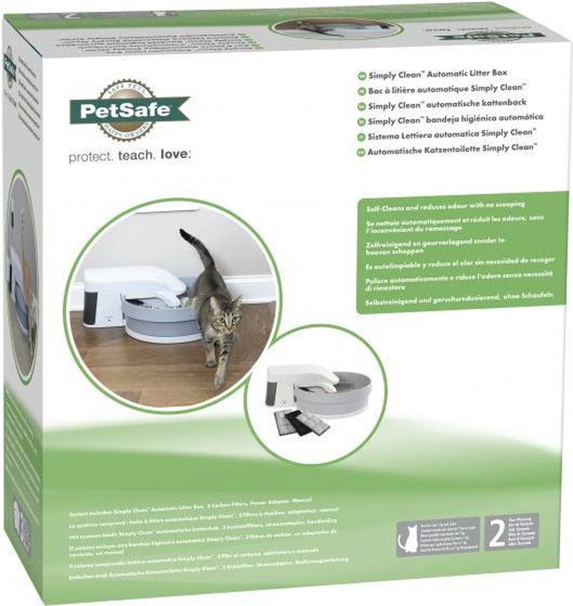  Zelfreinigende Kattenbak - PetSafe Simply Clean - Fluisterstil Met Koolstoffilter Tegen Geurtjes