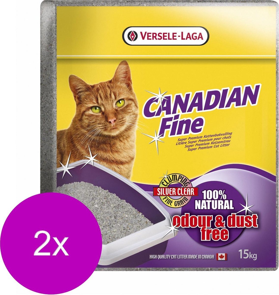  Versele-Laga Canadian Fine Super Premium - Kattenbakvulling - 2 X 15 Kg