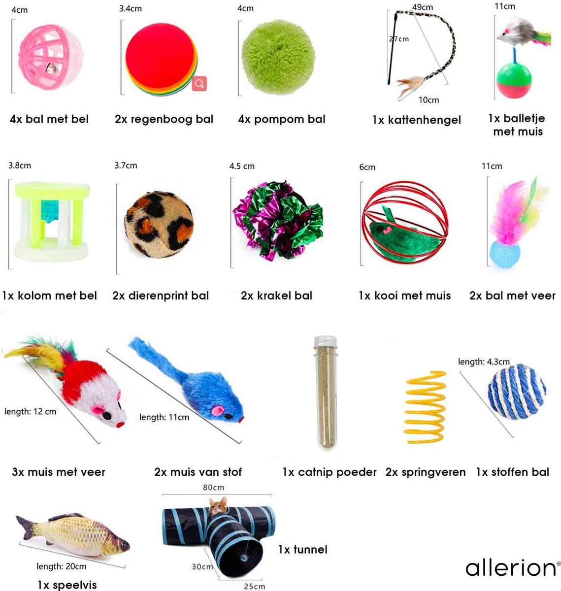  Allerion Kattenspeeltjes Set – 30-delig – Intelligentie