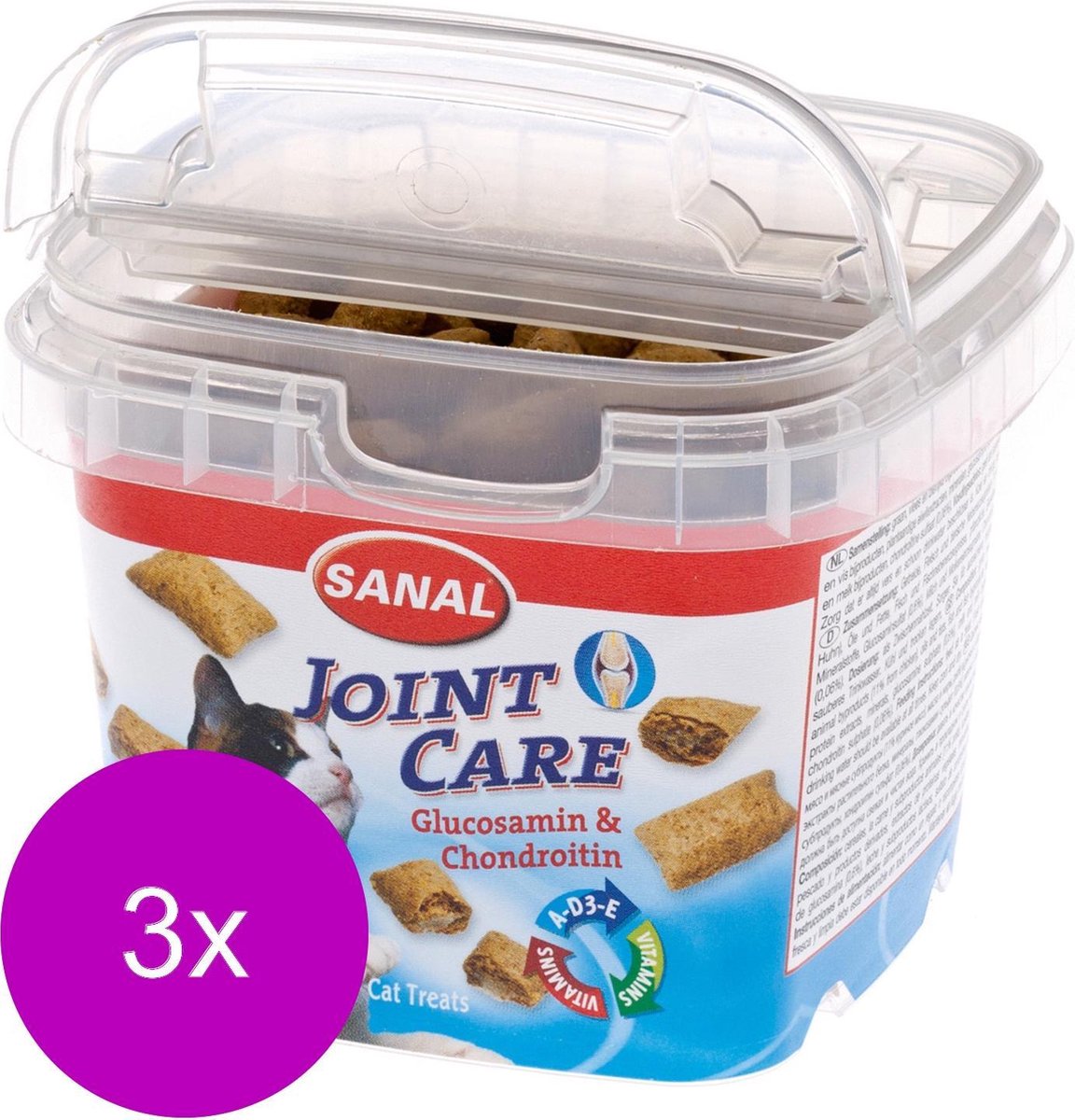  Sanal Joint Care - Kat - Snack - Chondroïtine &amp; Glucosamine - 3 X 75 Gr
