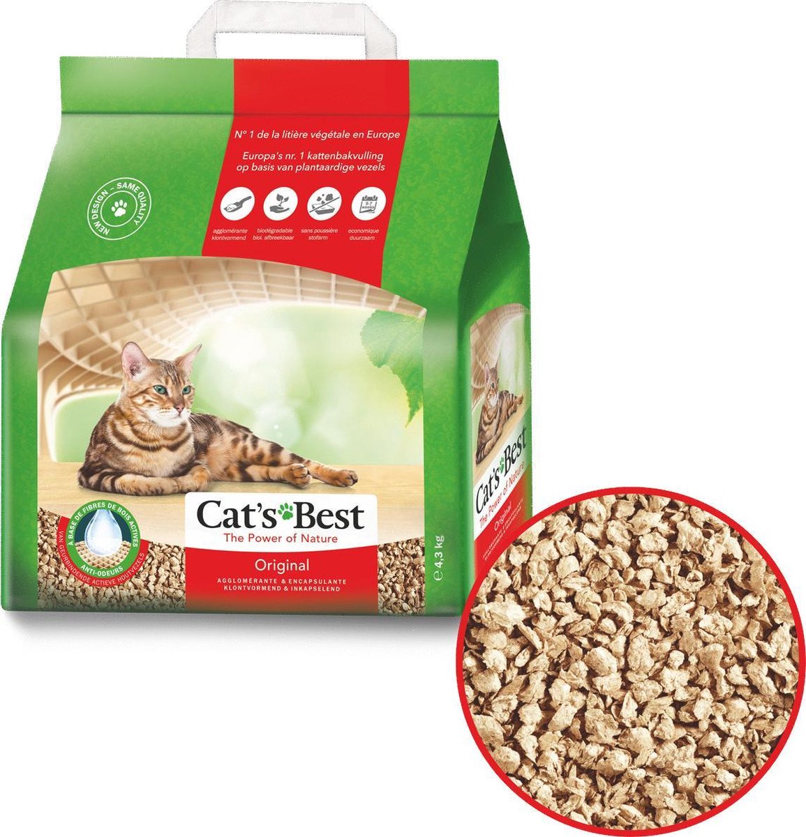  Cat's Best Oko Plus Korrels - Kattenbakvulling - 40 L