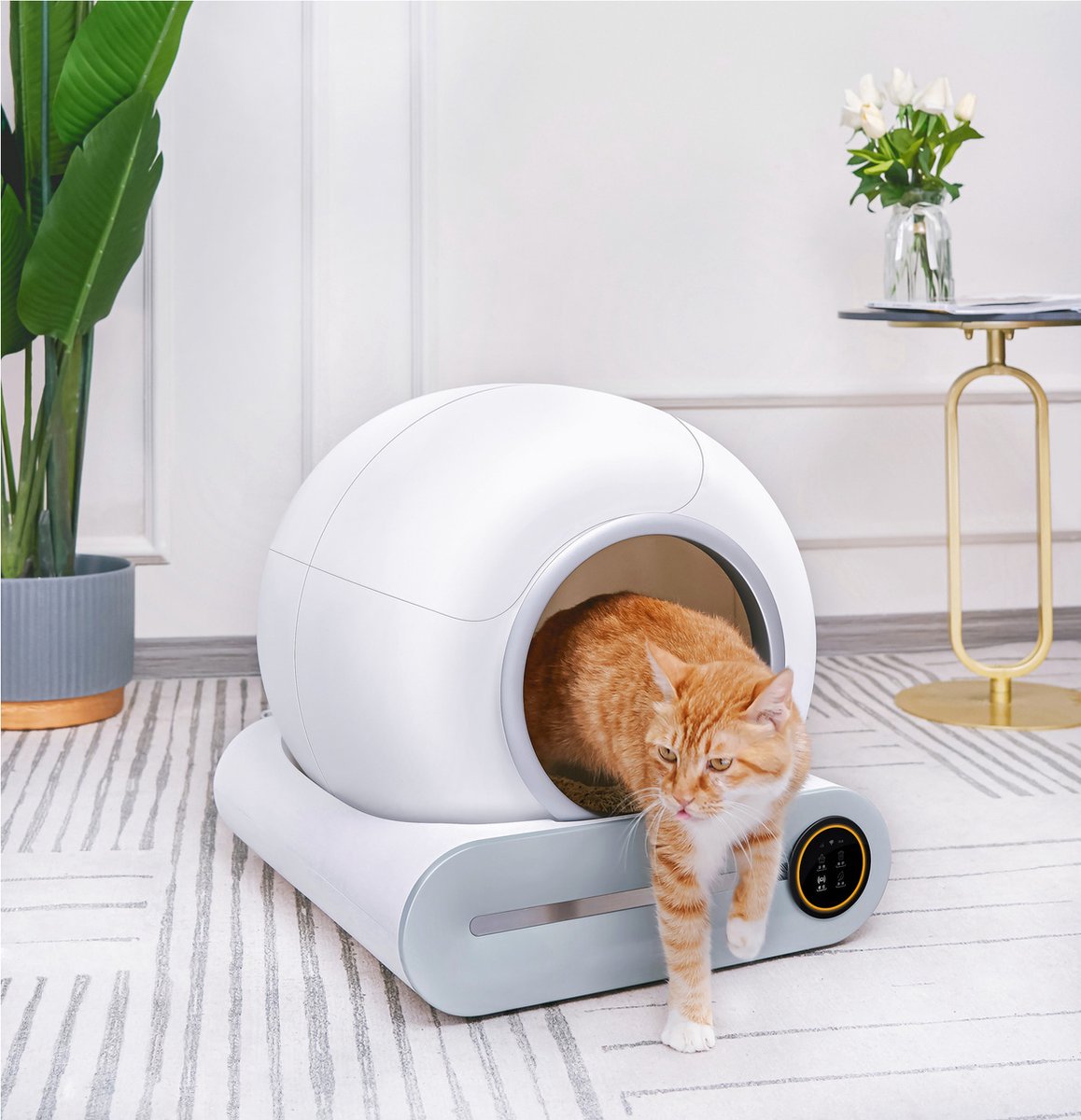Merkloos Petlux® Zelfreinigende Automatische Kattenbak Met App En LED-Touch
