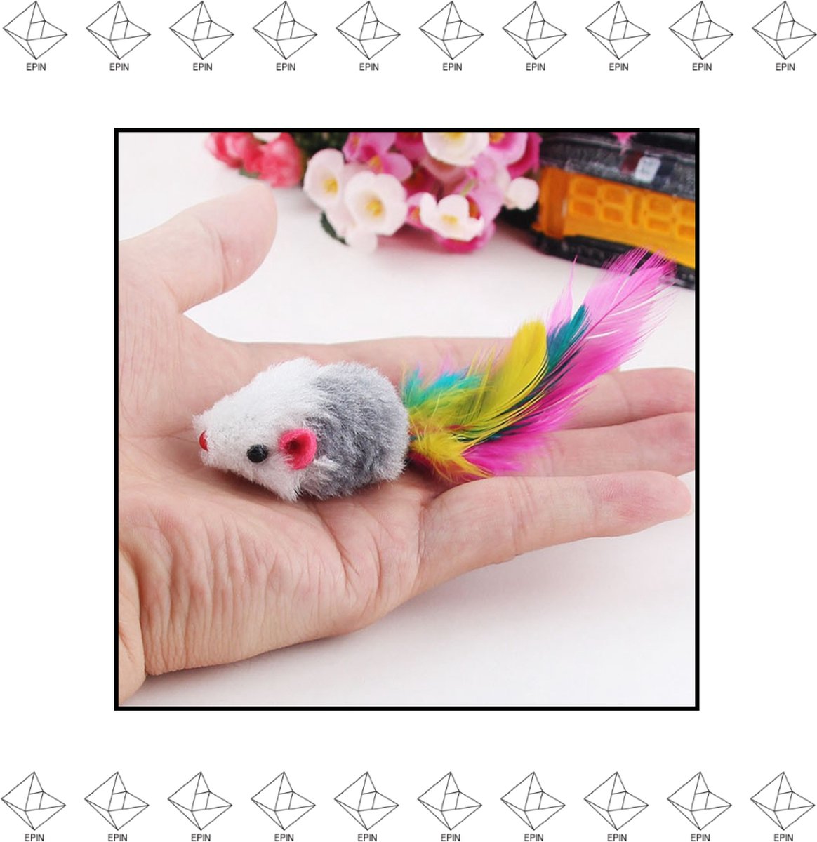 Merkloos EPIN | Pluche Speelmuis | Katten Speelgoed | Speelmuizen | Speel Muisje