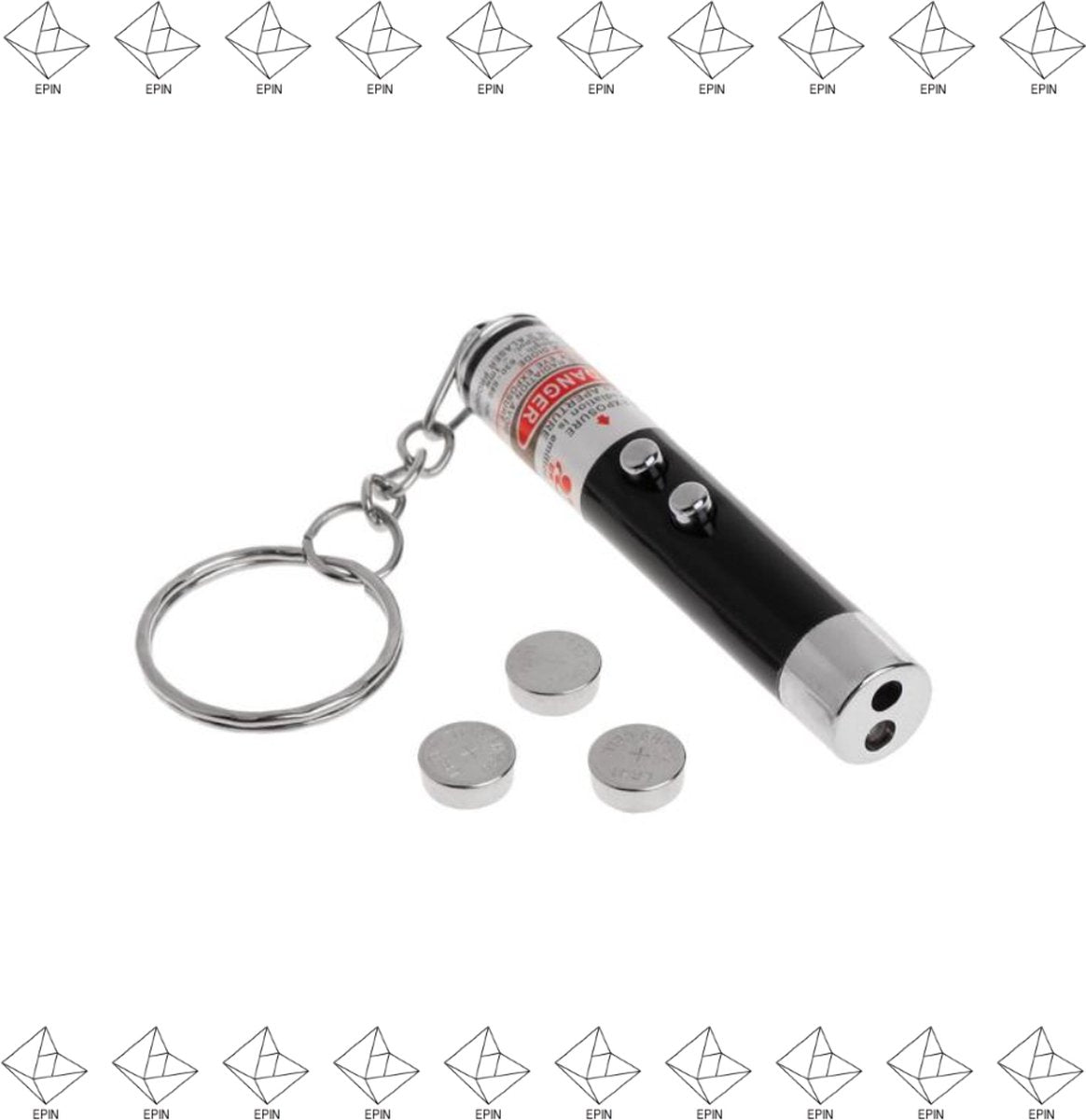 Merkloos EPIN | Kat Laserlampje | Kattenspeelgoed | Laserlamp |Met Mini Zaklamp 2 In 1 | Batterijen Inbegrepen | ZWART