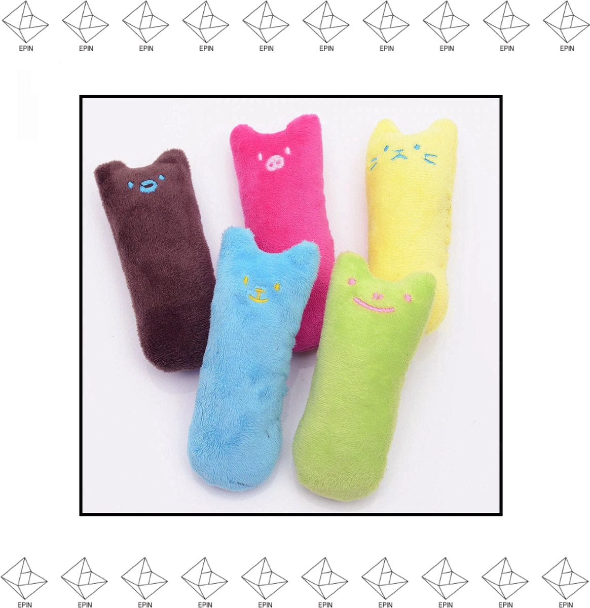 Merkloos EPIN | Kattenkruid Knuffeldier | Katten Speelgoed | Catnip | Kattenspeelgoed | BLAUW
