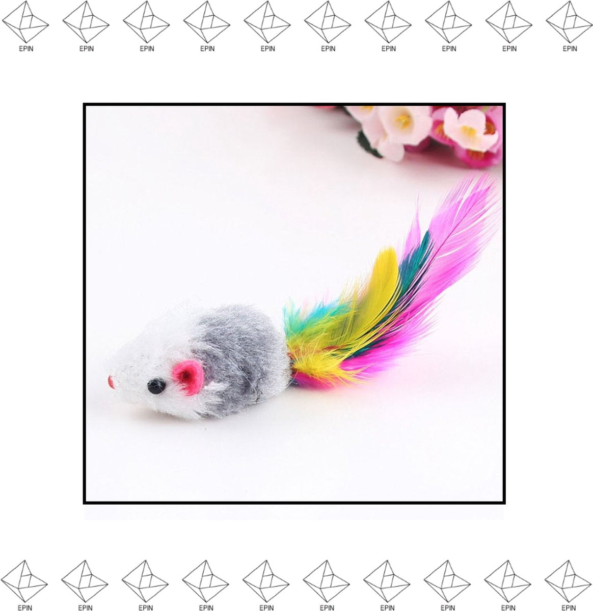 Merkloos EPIN | Pluche Speelmuis | Katten Speelgoed | Speelmuizen | Speel Muisje