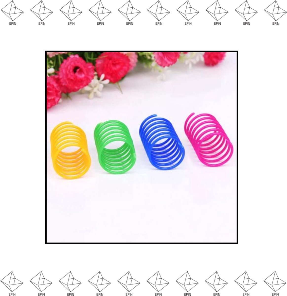 Merkloos EPIN | Kattenspeelgoed | Kattenveertjes | Katten Spring Veertjes | Springveertje | Kattenveertje | Set Van 4
