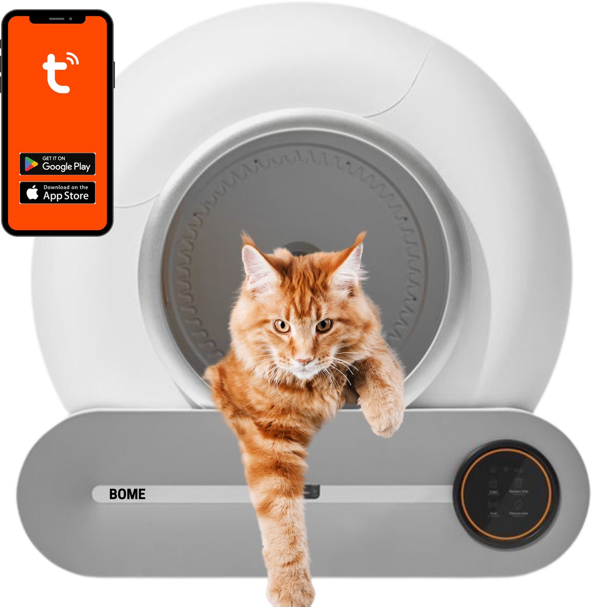  BOME Automatische Kattenbak - Zelfreinigende Kattenbak - Met App En Touchscreen - 65L