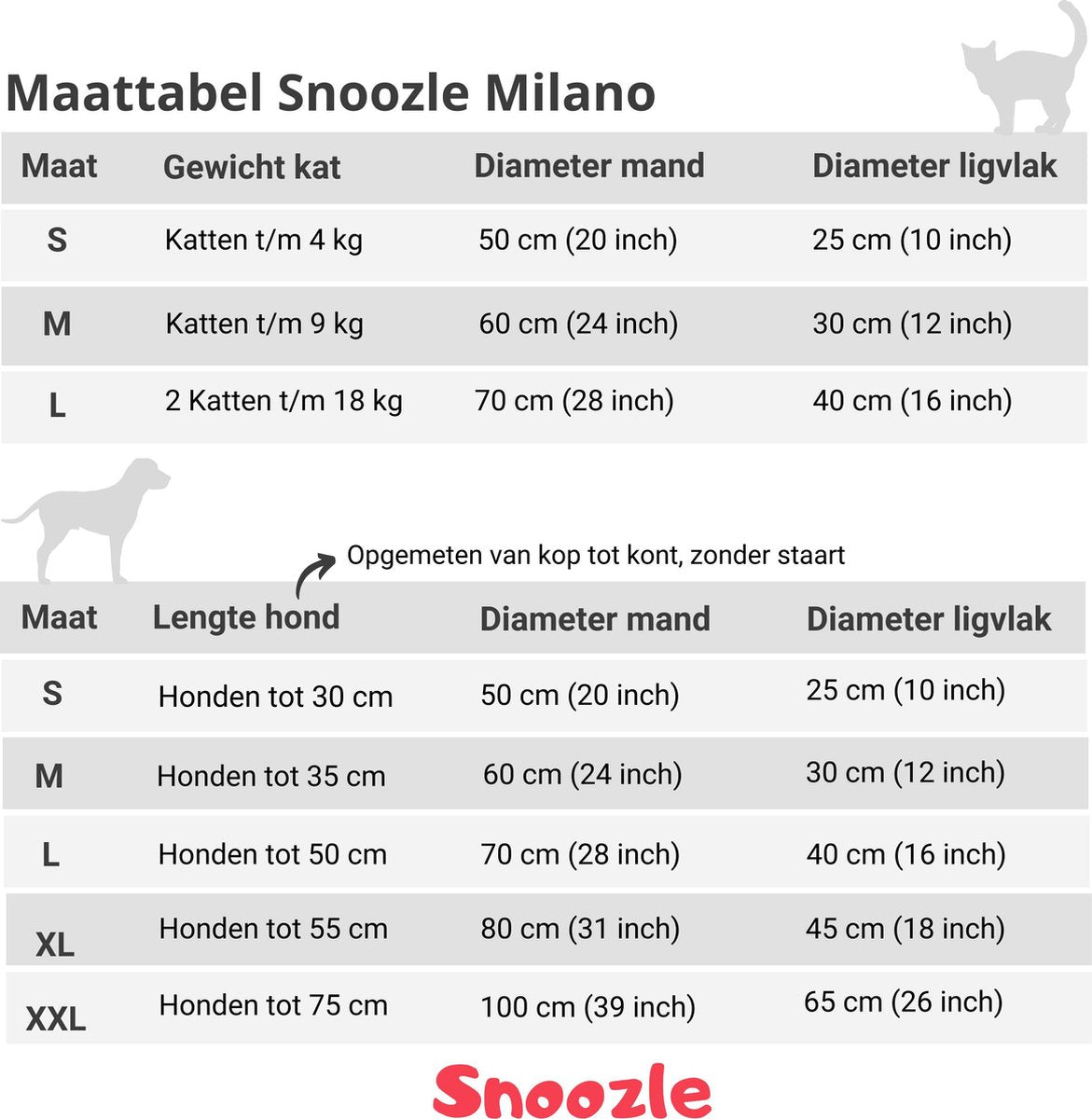  Snoozle Kattenmand - Zacht En Luxe Poezenmand - Kattenmandje Rond - Wasbaar - 60cm - Wolf Grey