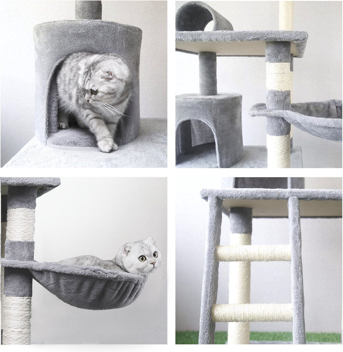  Nobleza Katten Krabpaal 40KQY - 59 X 59 X 156 Cm - Grijs