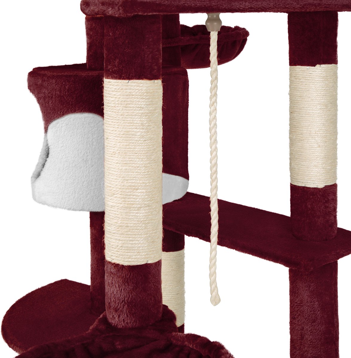  Tectake - Krabpaal Fippi Kattenkrabpaal - 201 Cm Hoog - Rood/wit - 402187