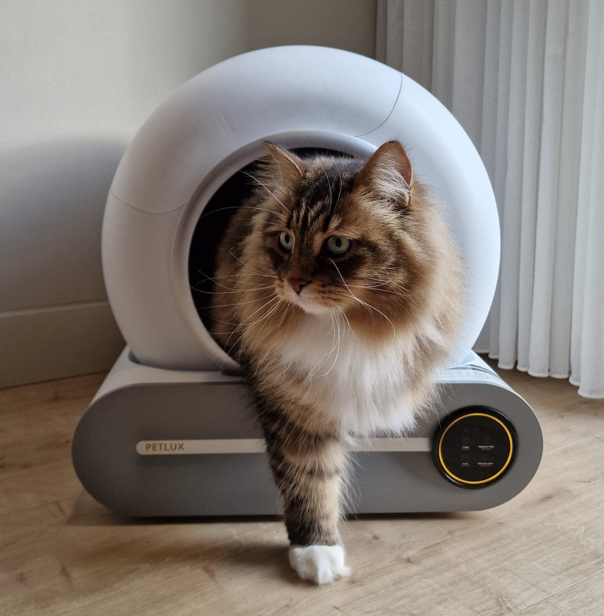 Merkloos Petlux® Zelfreinigende Automatische Kattenbak Met App En LED-Touch