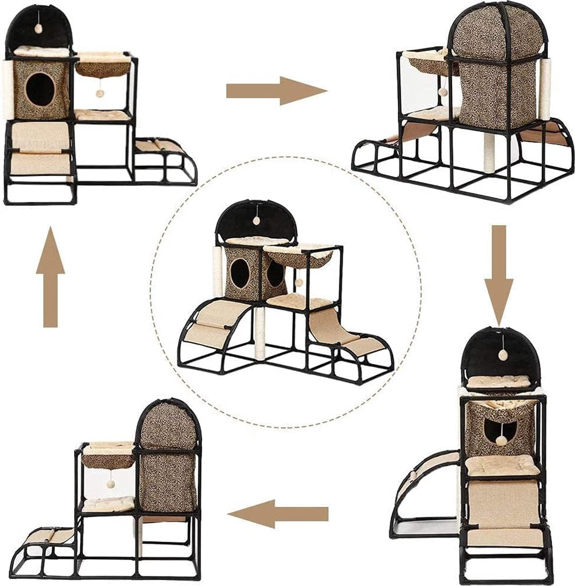  Exxen Kattenboom Kat Klimtoren Kat Krabpaal Toren Voor Grote Kleine Katten Kitten Condo Met Hangmat Bed