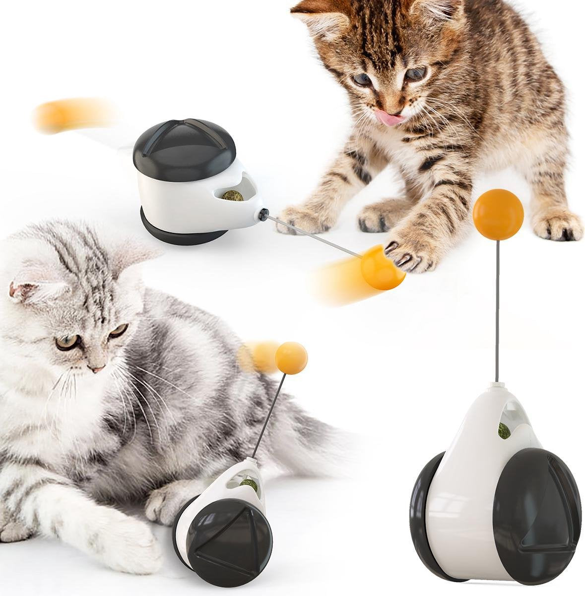  Balance Cat Toy - Katten Speelgoed - Intelligent - Draaiend Balletje Op Wielen - Balletje - Interactief Katten Speeltje - Kitten Bal