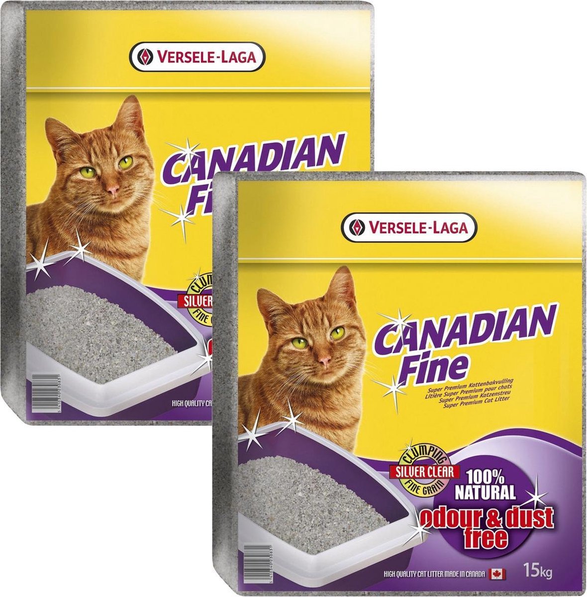 Versele-Laga Canadian Fine Super Premium - Kattenbakvulling - 2 X 15 Kg