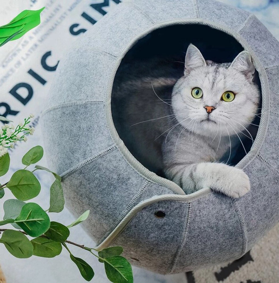 Merkloos Kattenmand Multifunctioneel – Kattenspeelgoed Speeltunnel Kattenhuis – Kattenhol Rond Kattenspeeltjes Kattentunnel - Cat Cave Donut - Grijs Vilt