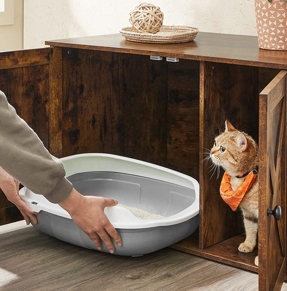  Kattenbak Kast, Kattentoilet, Vintage