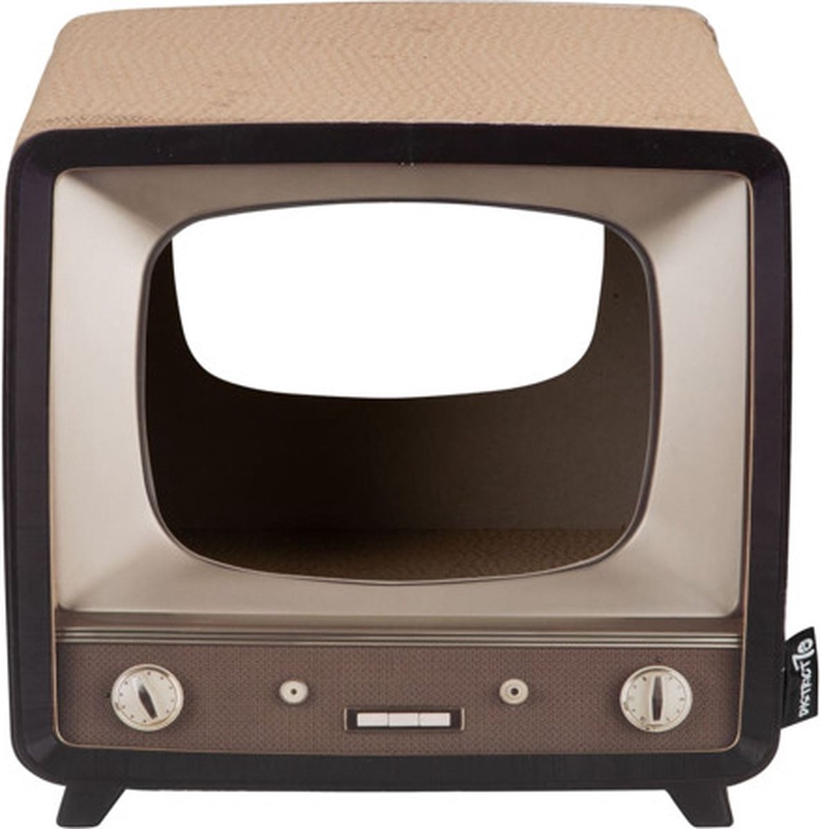  District 70 TELLY - Retro TV Krabmeubel - Instagrammable Kartonnen TV Voor Katten - 39 X 27 X 37 Cm