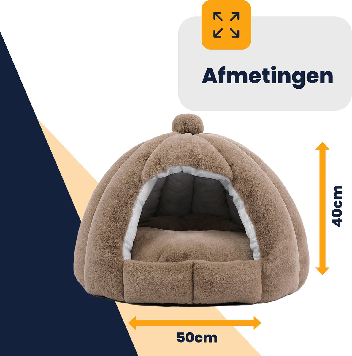 MIRO Katten Huis - Kattenhuizen - Kattenhok - Kattenmand - Dierenhuis - Extra Zacht - Bruin