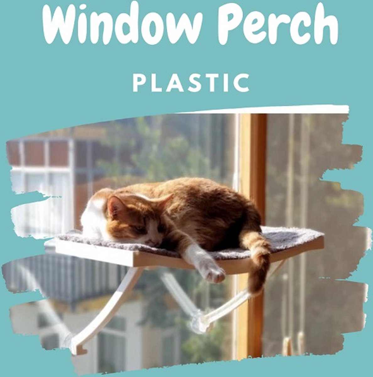  Hobipets - Kattenmand Raam - 5 Zuignappen - Hangmat Kat Raam