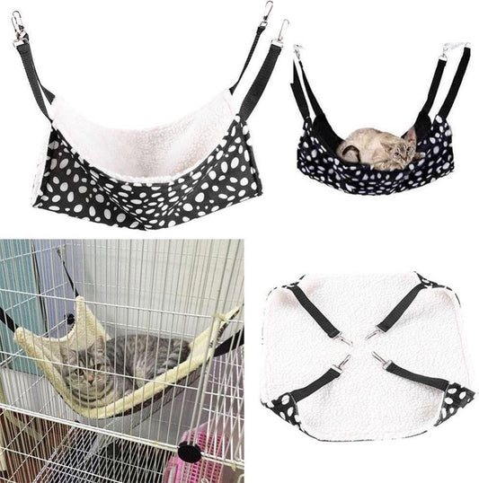 Merkloos Dieren Hangmat - Hangende Mat Deken Speeltje Voor Fret \/ Konijn \/ Cavia \/ Hamster \/ Rat \/ Chinchilla - Katten Kooi Hangmat