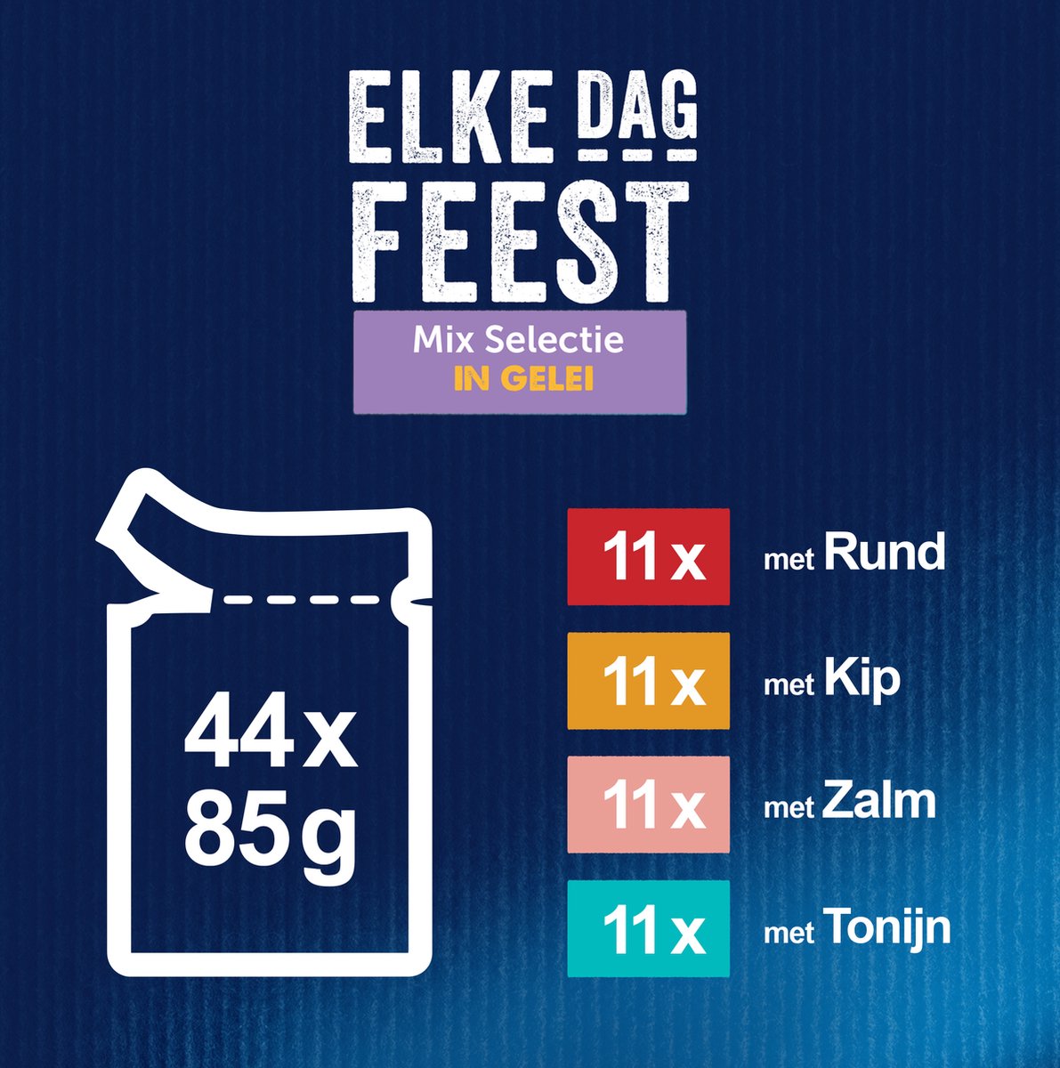  Felix Elke Dag Feest Mix Selectie In Gelei - Katten Natvoer - 44 X 85g