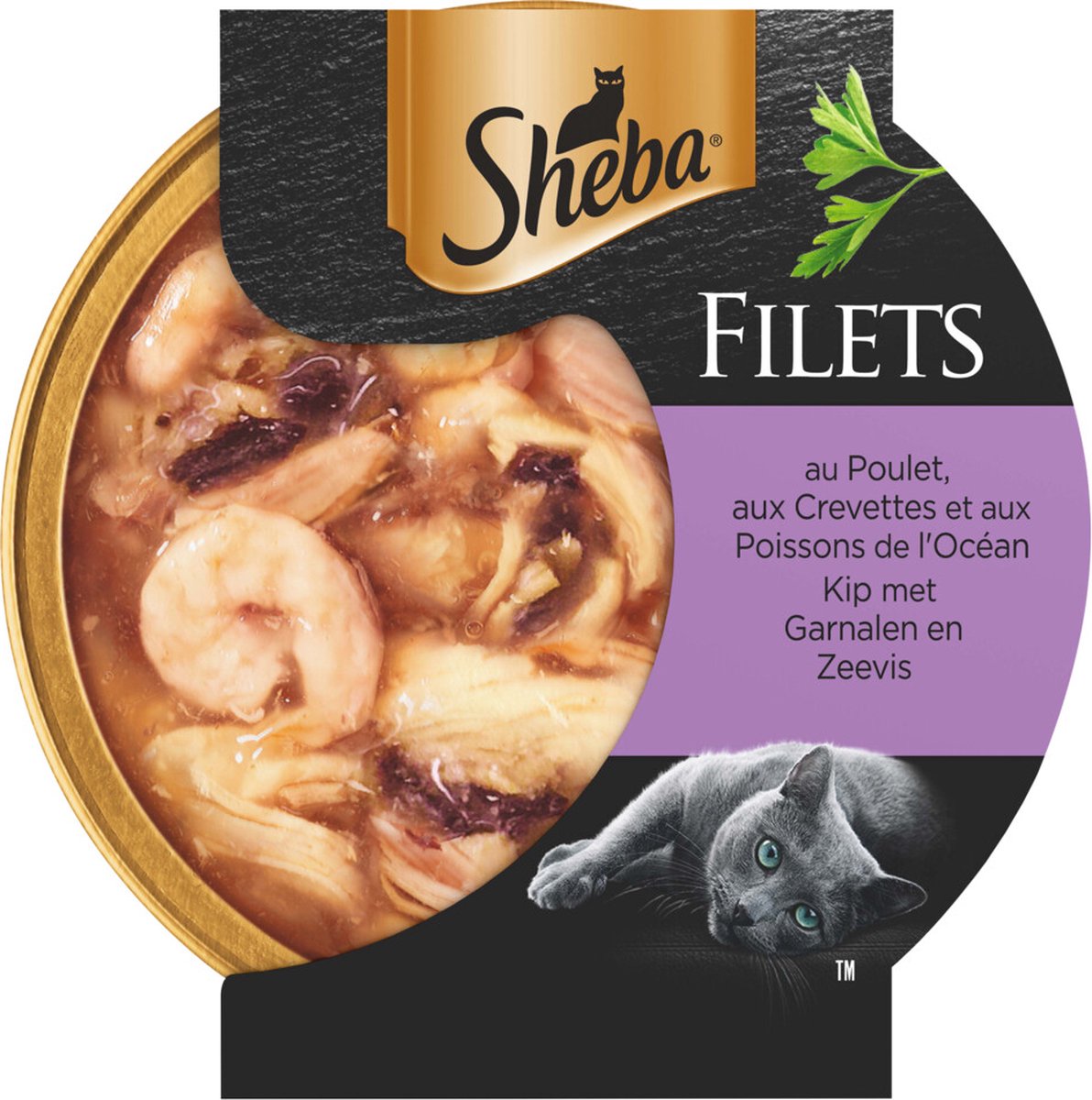  Sheba Filets - Katten Natvoer Saus - Garnaal, Oceaanvis, Kip - 16x60g