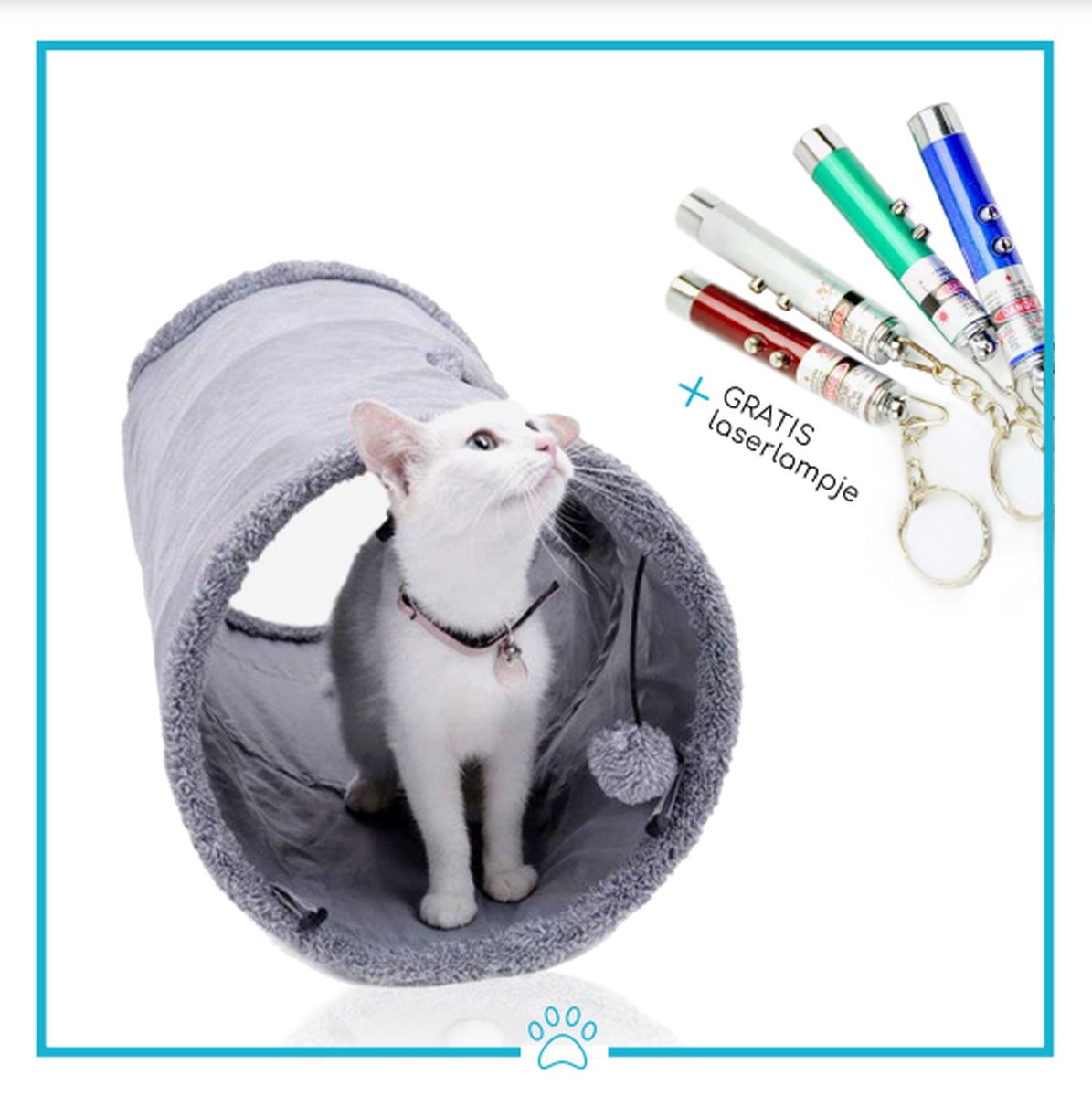  Kattentunnel - Speeltunnel Kat - Kattenspeelgoed - Laserlampje Kat - Kattenspeeltjes