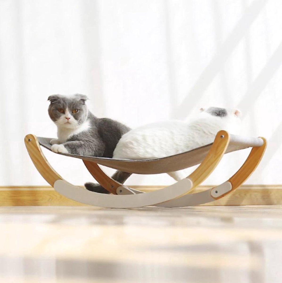  LuxeBass 2-In-1 Katten Hangmat | Hangmat Kat Met Optioneel Wiegfunctie | Wiegen Of Stabiel