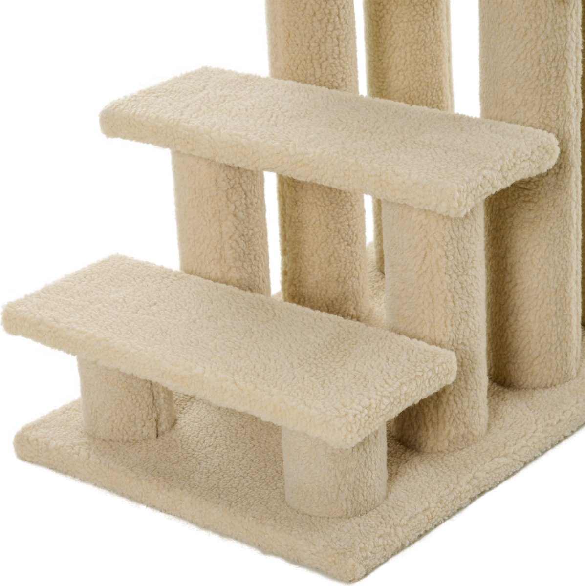  PawHut Dierentrap, Kattentrap, Hondentrap, Trap Voor Katten En Honden, 4 Treden, Beige, 63,5 X 43 X 60 Cm D30-006