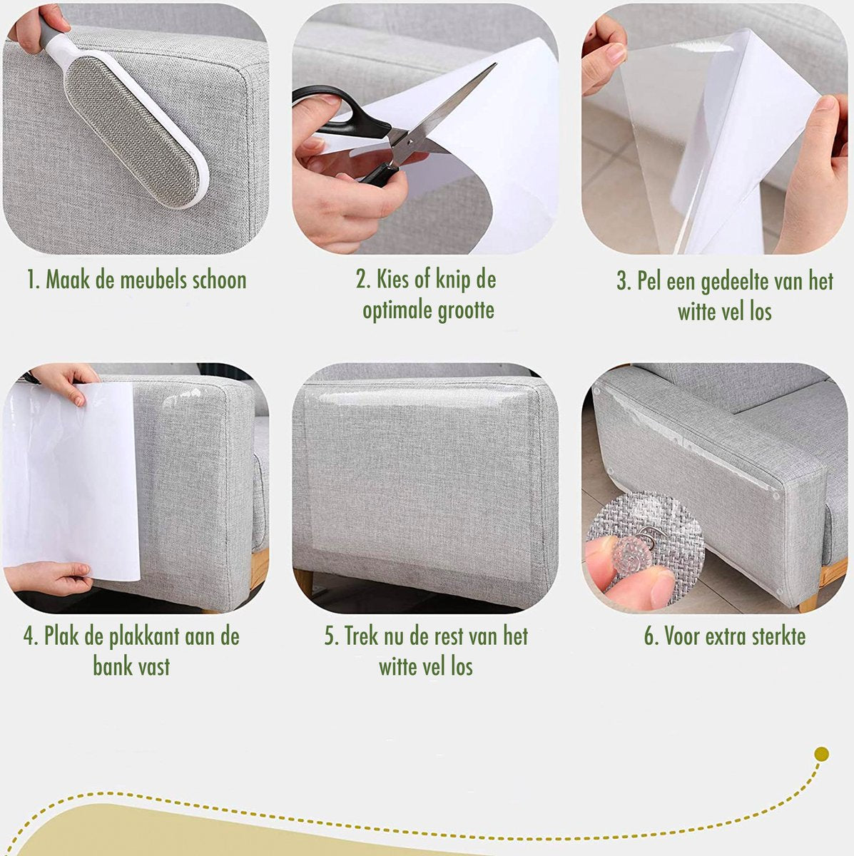  DynaBright Anti Krab Vellen Voor Kat En Hond - 8 XL Vellen – 43.2 X 30.5cm - Tegen Krabben – Bank Bescherming – Meubelbescherming – Krabpaal Voor Katten – Anti Scratch – Transparant - Plakfolie
