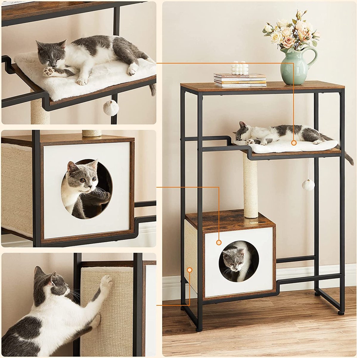  Sumpas Krabpaal, Kattenboom, 2-in-1 Meubels