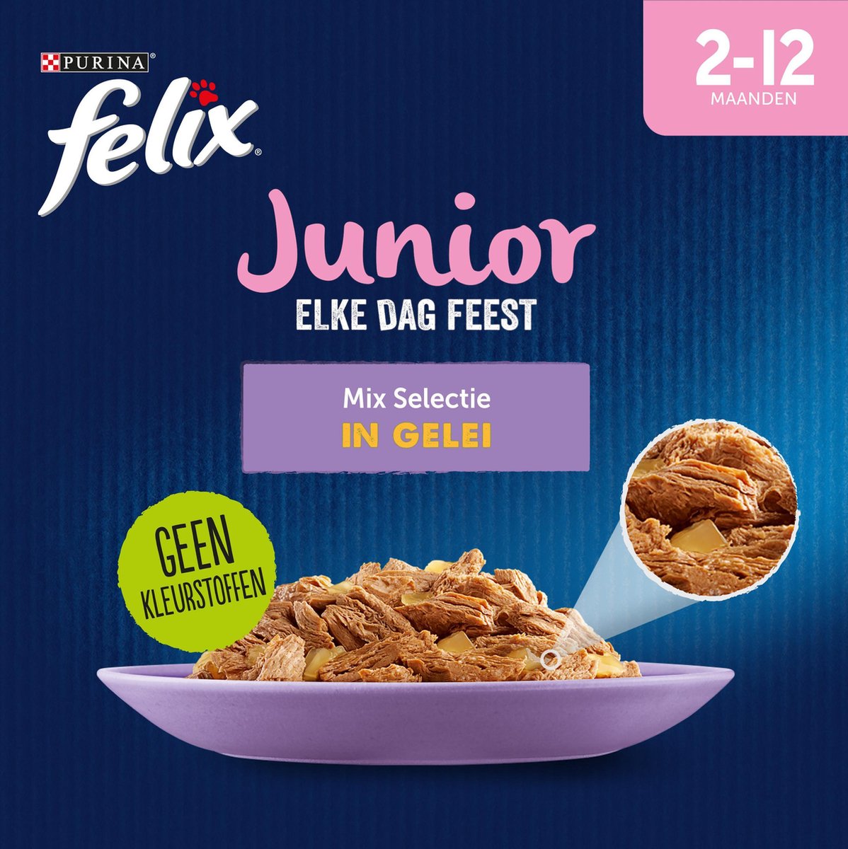  Felix Elke Dag Feest Mix Selectie In Gelei Junior - Katten Droogvoer - 48 X 85g