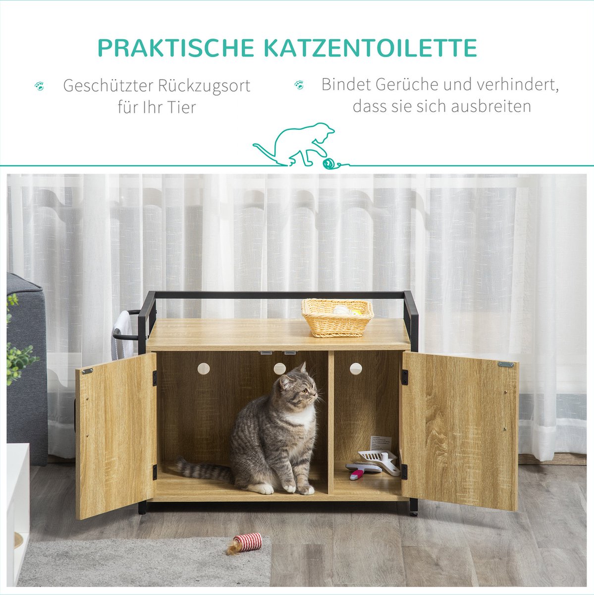  PawHut Katzentoilett Mit Griff D31-053