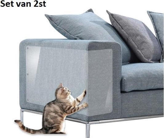 Merkloos Bank Beschermer Tegen Krabschade Van Katten En Honden 45*30CM – Anti Krab Nagels En Bijt Bescherming Meubilair – Voorkomt Bijtschade En Krabben Aan Meubels En Interieur – Transparant Protector 2 Stuks