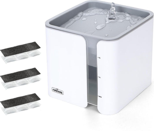 Nobleza USB Drinkfontein Voor Hond/Kat - 2L - Incl. 2 Filters - Wit