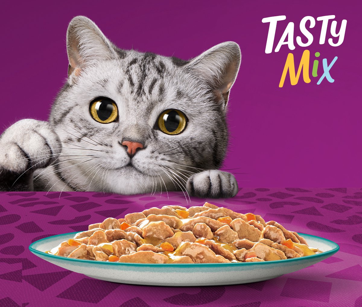  Whiskas 1+ Natvoer - Tasty Mix - Vis Van De Dag In Saus - Maaltijdzakjes 48 X 85 G