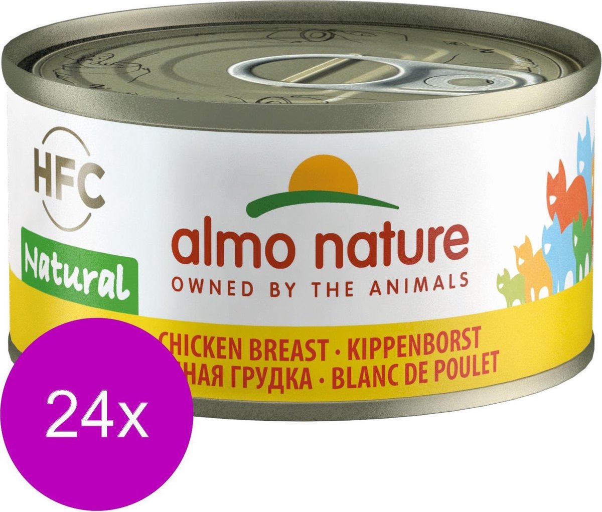  Almo Nature Natvoer Voor Katten - HFC Natural - 24 X 70g - Kippenborst - 24 X 70 Gram