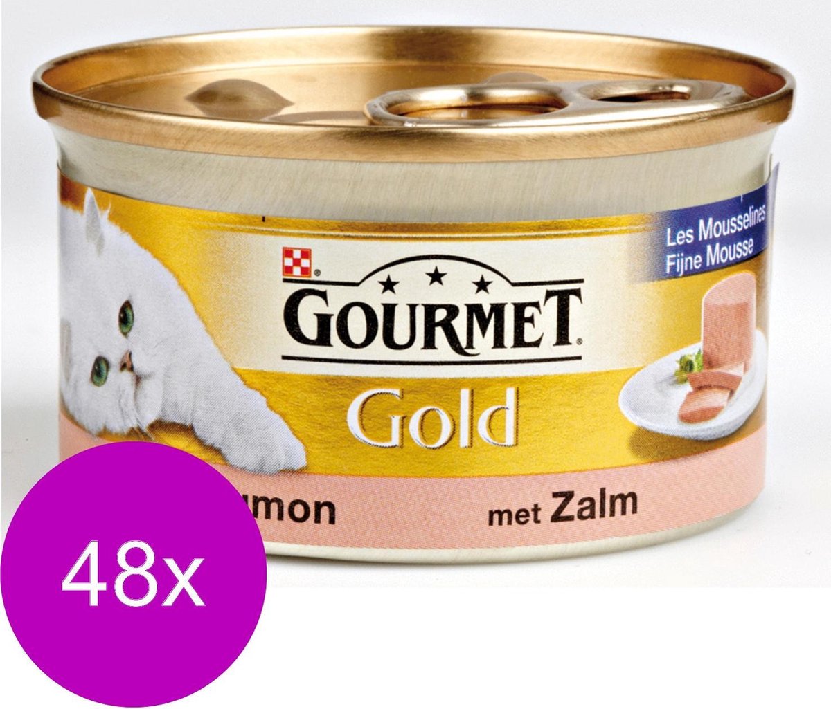  Gourmet Gold Mousse 85 G - Kattenvoer - 48 X Zalm