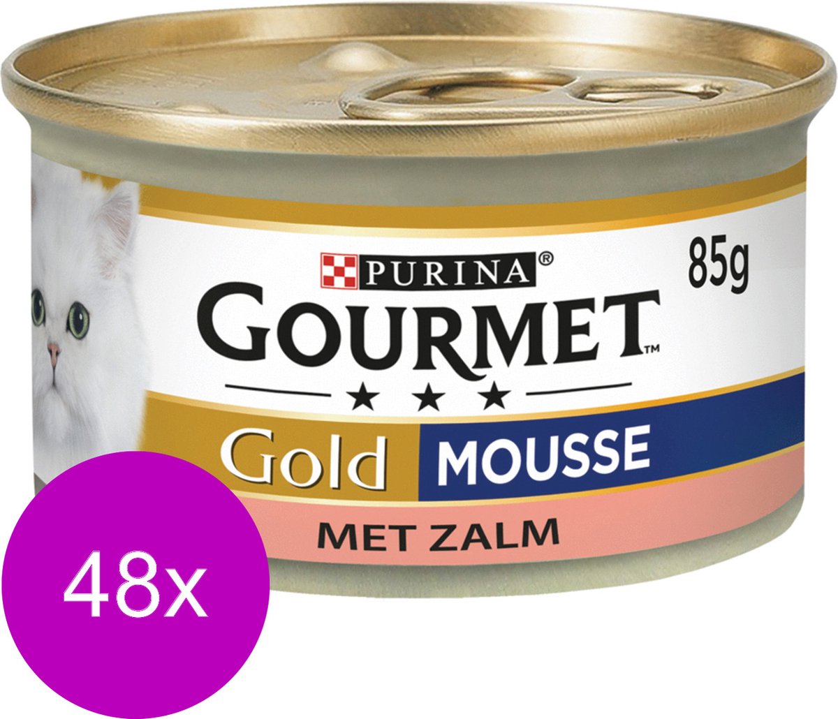 Gourmet Gold Mousse 85 G - Kattenvoer - 48 X Zalm