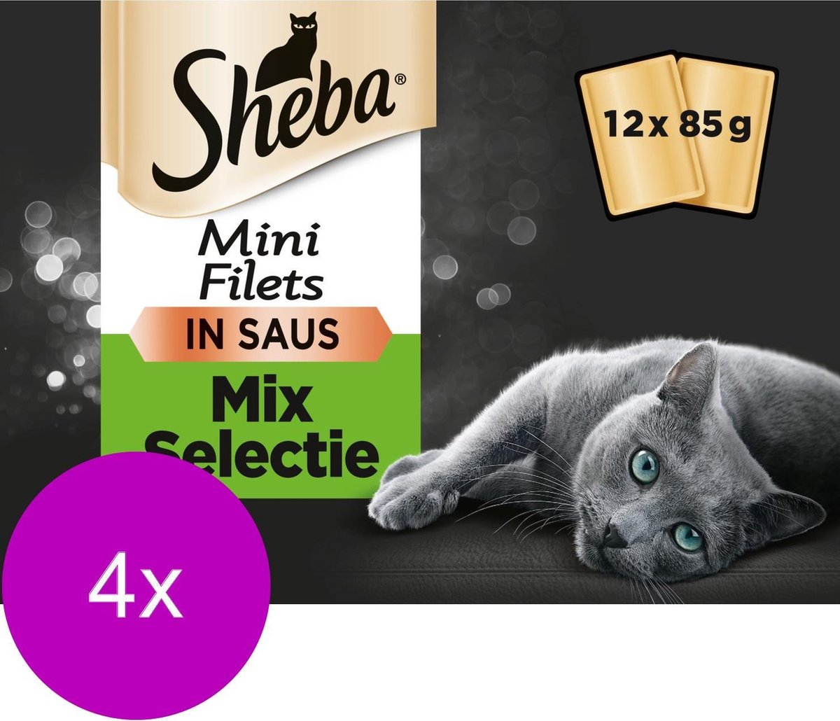  Sheba Multipack Mini Filets Chef Pouch - Kattenvoer - 4 X 12x85 G